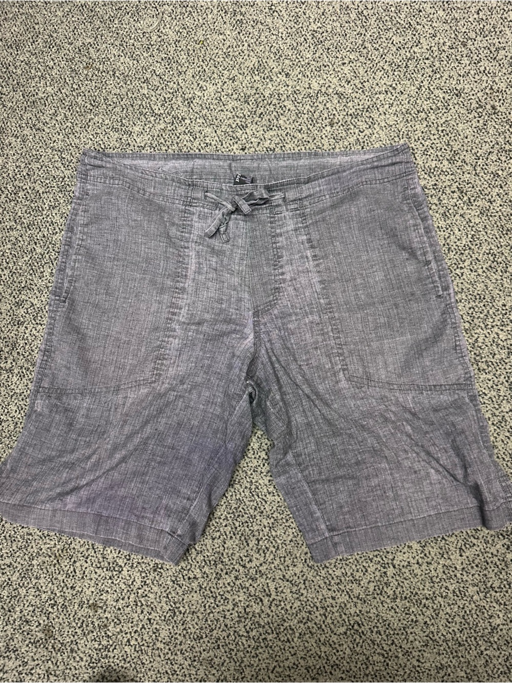 Prana Vaha hemp blend yoga lounge Purple Gray Textured Shorts medium